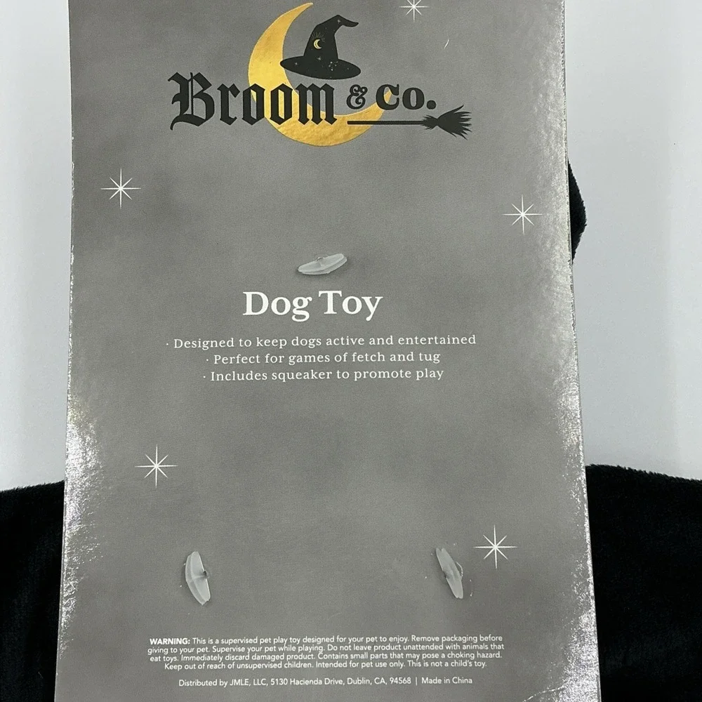 Broom & Co. Vampire Bat Dog Toy Squeaker Crinkle Fetch And Tug Halloween Goth